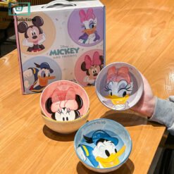 Disney Mickey Minnie Ceramic Dinner Bowls Set of 4 10 bowl2 2 - Home Solutions