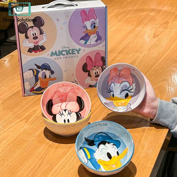 Disney Mickey Minnie Ceramic Dinner Bowls Set of 4 5 Disney Mickey Minnie Ceramic Dinner Bowls Set of 4 - Image 3