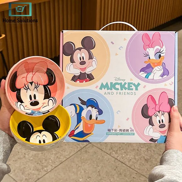 Disney Mickey Minnie Ceramic Dinner Bowls Set of 4 8 Disney Mickey Minnie Ceramic Dinner Bowls Set of 4 - Image 6