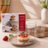 Danny Home Glass Dessert Bowl Set 4pcs 1 Danny Home 4pcs glass dessert bowl set clear
