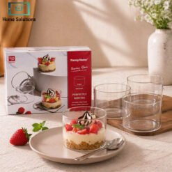 Danny Home 4pcs glass dessert bowl set clear