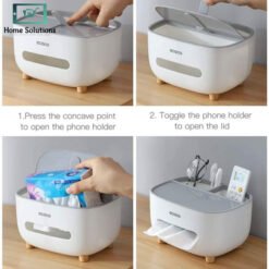 ECOCO Tissue Box Holder with Storage Container 10 box3 2 - Home Solutions