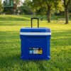 IGLOO blue ice box cooler with wheels