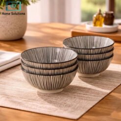 Danny Home 6-piece black matte ceramic dessert bowl set