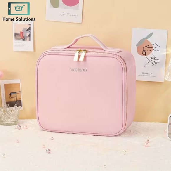 Smart LED Makeup Organizer Bag with Mirror Lights – Travel Cosmetic Case 4 Smart LED Makeup Organizer Bag with Mirror Lights – Travel Cosmetic Case - Image 2