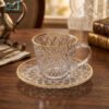 Elegant Cup and Saucer Set of 6 2 Elegant cup and saucer set of 6 220ml tea coffee cups with matching saucers stylish durable drinkware