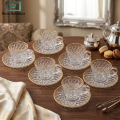 Elegant Cup and Saucer Set of 6 4 cup1 3 - Home Solutions