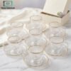 elegant 6pcs Cups & Saucers Set gold rim