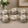 Brilliant Luxury Cup & Saucer Set 6 Pcs 1 luxury cup & saucer set 6 piece ceramic gold rim tea coffee cups premium tableware