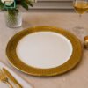 Brilliant Elegant Round Plate 10.25-Inch 2 white ceramic round plate 10.25 inch gold rim elegant dinner plate premium tableware