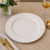 Brilliant Round Plate 10.25-Inch – White 1 white ceramic round plate 10.25 inch gold rim elegant dinner plate premium tableware