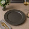 Brilliant Round Plate 10.25-Inch – Black 1 white ceramic round plate 10.25 inch gold rim elegant dinner plate premium tableware