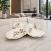 ceramic serving tray 4 section floral design