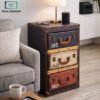 vintage suitcase style 5 drawer storage cabinet retro storage