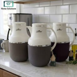 Elegant 1L vacuum flask thermal insulated jug with ergonomic handle spill proof spout for hot and cold tea coffee serving