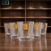 Chinese glass set 6 pcs with golden line