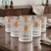 Chinese glass set 6 pcs with golden line