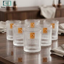 Chinese glass set 6 pcs with golden line