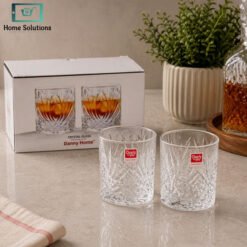 Danny Home whisky glass set 2pcs 200ml crystal design