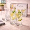 Danny Home 6pcs 410ml short glass set clear tumbler