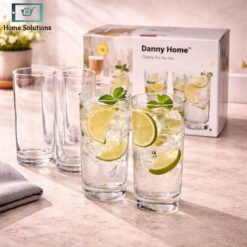 Danny Home 6pcs 410ml short glass set clear tumbler