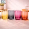 Danny Home 4 piece colourful glass set 385ml drinking glasses black yellow red purple durable glassware