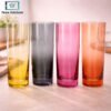 Danny Home 4 piece colourful glass set 385ml drinking glasses black yellow red purple durable glassware