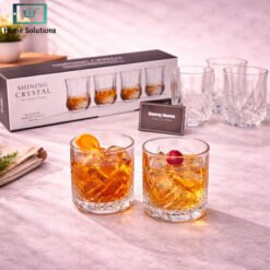 Danny Home whisky glass set 2pcs 200ml crystal design