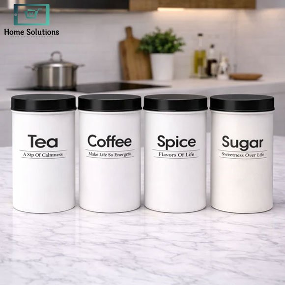 Storage Jar Set 4pcs with Lid - White 3 4pcs storage jar set with lids
