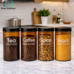 4pcs storage jar set with lids