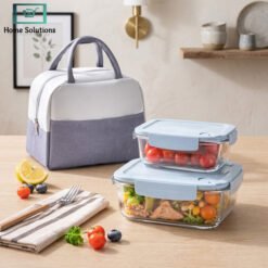 Glass storage container set with insulated carry bag