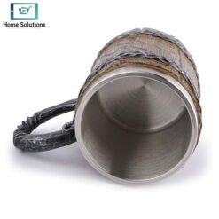 3D Wooden Barrel Coffee Mug Steel & Resin 7 mm2 - Home Solutions