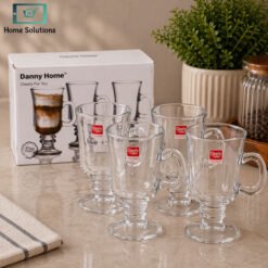 Danny Home latte glass mug set 4pcs 244ml clear