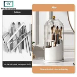 Luxury 360° Rotating Makeup Brush Organizer with Lid 9 or2 - Home Solutions