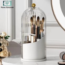 Luxury 360° Rotating Makeup Brush Organizer with Lid 12 or5 - Home Solutions