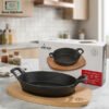 Danny Home sizzling pan with bamboo base 28cm