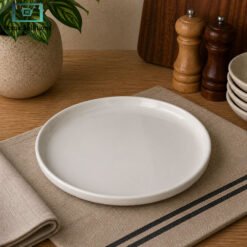 Danny Home ceramic dinner plate 10 inch white serving plate durable microwave safe dining tableware