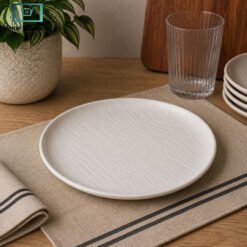 Danny Home ceramic dinner plate 10 inch white serving plate durable microwave safe dining tableware