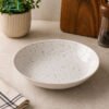 Danny Home Speckled Deep Plate 8 Inch 2 Danny Home speckled deep plate 8 inch glass pasta bowl white with golden rim soup plate elegant tableware
