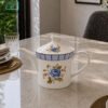 ceramic teapot floral design gold lining