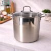 stainless steel stockpot with glass lid large cooking pot for kitchen use