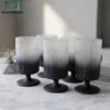 Frosted Ombre Glass Set of 6 with Black Base 1 frosted ombre glass set with black base matte