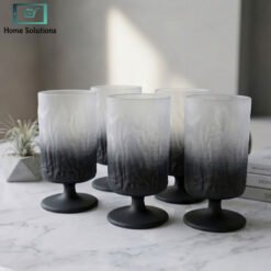 frosted ombre glass set with black base matte