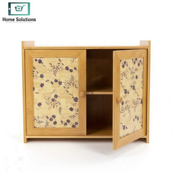 Bamboo Wood 2-Tier Kitchen Counter Cabinet 4 Bamboo Wood 2-Tier Kitchen Counter Cabinet - Image 3