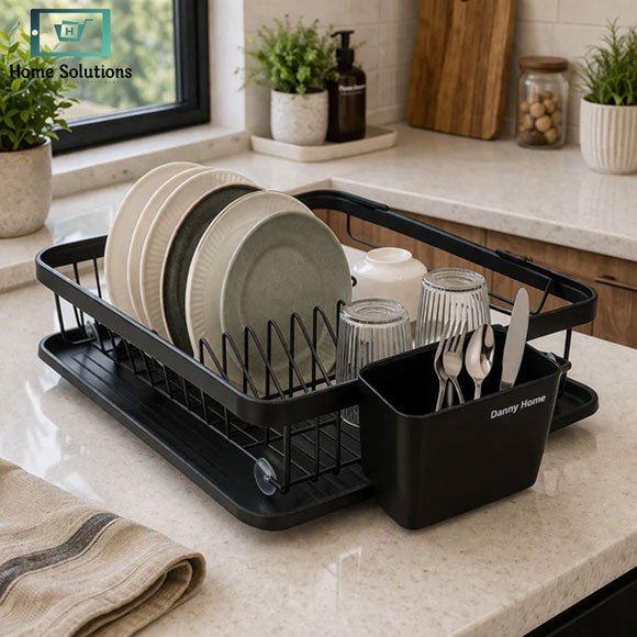 Danny Home Dish Rack with Utensil Holder 2 Danny Home Dish Rack with Utensil Holder Stainless Steel