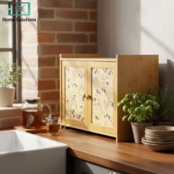 Bamboo Wood 2-Tier Kitchen Counter Cabinet 5 rack1 1 - Home Solutions