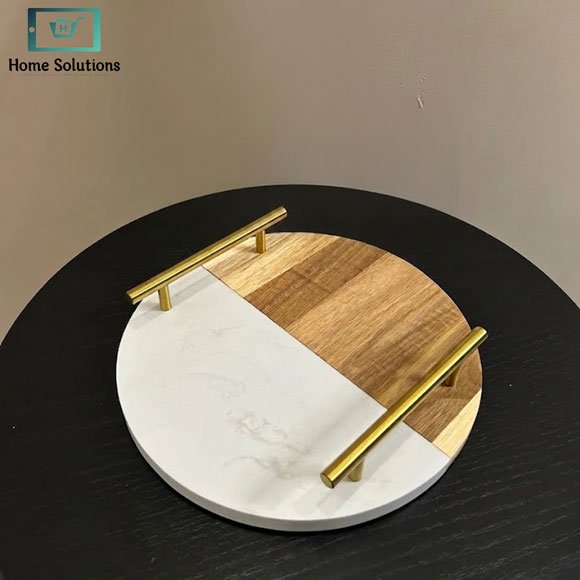 Danny Home Marble Wood Serving Platter - Round 2 marble wood serving platter