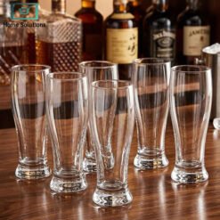 Set of 6 pilsener glass set 445ml high capacity durabl
