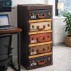 vintage suitcase style 5 drawer storage cabinet retro storage