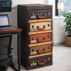 vintage suitcase style 5 drawer storage cabinet retro storage